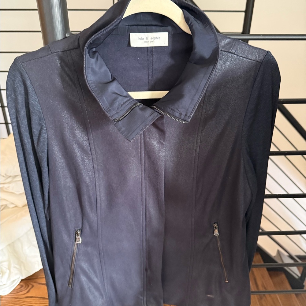 Lola & Sophie Deep Blue Leather Jacket